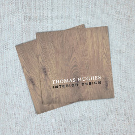 Minimaler eleganter Holzdesigner Quadratische Visitenkarte