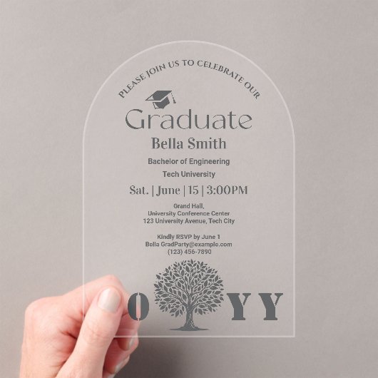 Minimaler Eleganter Kohlebergbau-Abschluss Acryleinladungen (Insitu (Handheld))