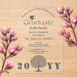 Minimaler Eleganter Kohlebergbau-Abschluss Acryleinladungen