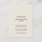 Minimaler Eleganter Old White Monogram Consultant Visitenkarte (Rückseite)