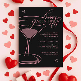 Minimaler Eleganter Schicker Typografie Galentines Einladung