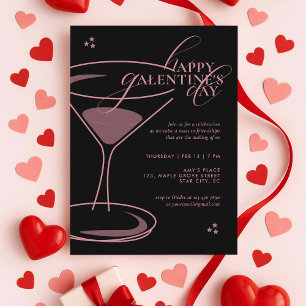 Minimaler Eleganter Schicker Typografie Galentines Einladung