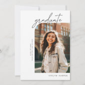 Minimaler Eleganter Script Arch Zwei Foto Abschlus Ankündigung (Vorderseite)