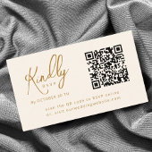 Minimaler Eleganter Script QR Code Copper Wedding Begleitkarte