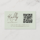 Minimaler Eleganter Script QR Code Sage Wedding RS Begleitkarte (Vorderseite)