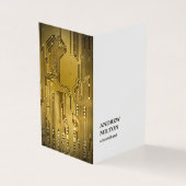 Minimaler eleganter White Gold CircuitBoard Consul Visitenkarten (Vorderseite)