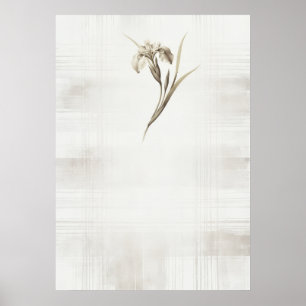 Minimaler Elfenbein-Schwertlilie-Neutral-Karier-Bo Poster
