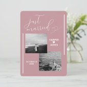 Minimaler Elopement-Empfang laden ein | Dusty Rose Einladung (Stehend Vorderseite)