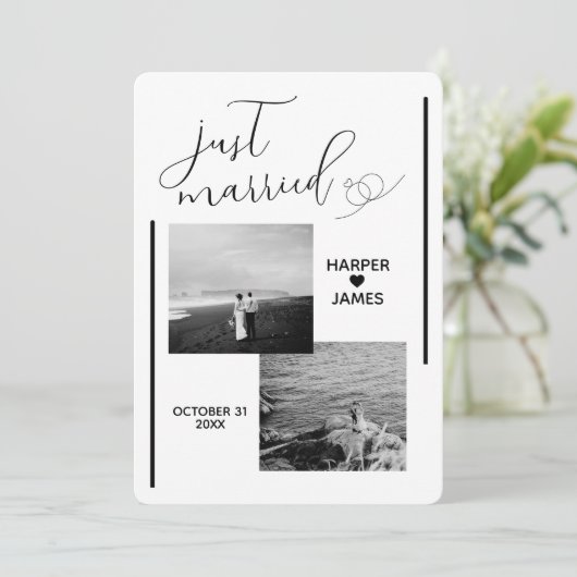 Minimaler Elopement-Empfang laden ein | Klassische Einladung (Stehend Vorderseite)