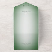 Minimaler Emerald Green & White Blur Moderner QR C All In One Einladung (Außenbereich)