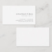 Minimaler Entwurfs-elegantes schlichtes modernes Visitenkarte (Vorne/Hinten)