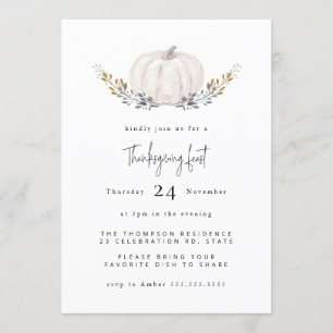 Minimaler Erntedank von Wasserfarbenpumpen Einladung