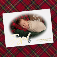 Minimaler erster Weihnachten des Babys voller Freu