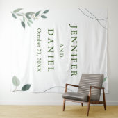 Minimaler Eucalyptus Greenery Wedding Foto Hinterg Wandteppich (Beispiel (Horizontal))
