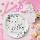 Minimaler Eukalyptus-Brunch und Bubbly Pappteller (Party)