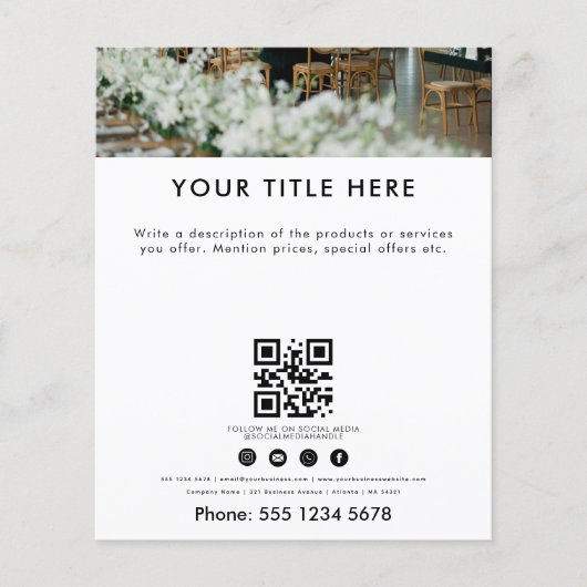 Minimaler Eventplaner Flyer | Hinterlasse eine Bew (Vorne)