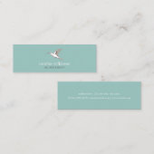 Minimaler Exotic bird illustration elegant mint Mini Visitenkarte (Vorne/Hinten)