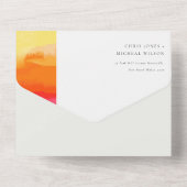 Minimaler farbenfroher Rainbow-Hochzeitsscode QR All In One Einladung (Rückseite)