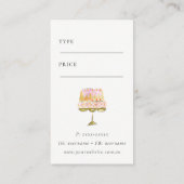 Minimaler farbenfroher Wasserfarbenkuchen Preis fü Visitenkarte (Rückseite)