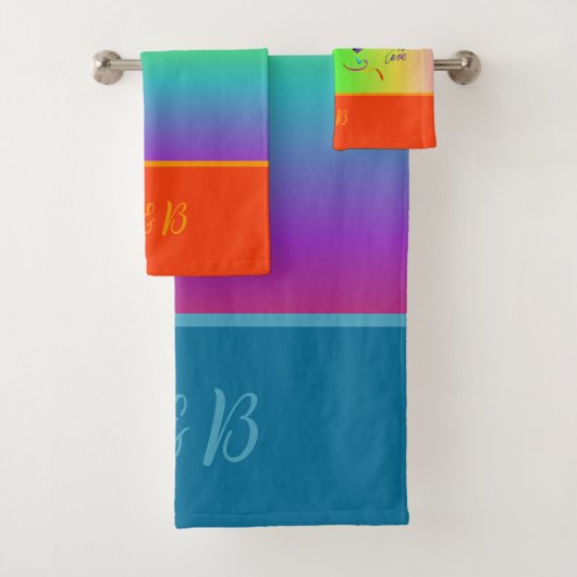 minimaler farbiger LGBTQ Gay Pride Monat Badhandtuch Set (Insitu)