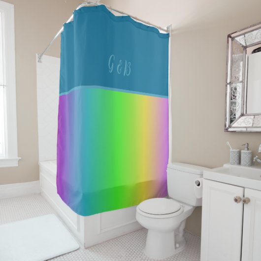 minimaler farbiger LGBTQ Gay Pride Monat Duschvorhang (Beispiel)