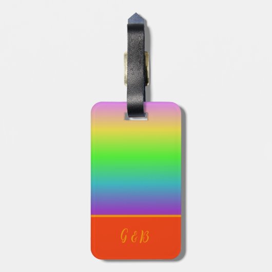 minimaler farbiger LGBTQ Gay Pride Monat Gepäckanhänger (Rückseite vertikal)