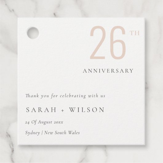 Minimaler, feiner Duskyblau jedes Jahr Jahrestag Geschenkanhänger (Vorderseite)