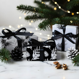 Minimaler Festivals Zedernholz Nadelholz Pinecone Geschenkpapier Set