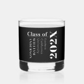 Minimaler fett Lettering Typografy Black Abschluss Whiskyglas (Vorderseite)