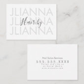 Minimaler fett Text Makeup Salon Nägel Eyelashes Visitenkarte (Vorne/Hinten)