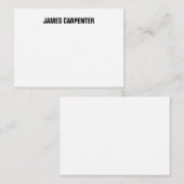 Minimaler fettartiger Text Schwarz-weiß Moderner B Mitteilungskarte (Vorne/Hinten)