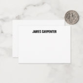 Minimaler fettartiger Text Schwarz-weiß Moderner B Mitteilungskarte (Vorderseite/Rückseite Beispiel)