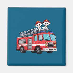 Minimaler Feuerwehrwagen Feuerwehrmann Dalmatiner  Magnet
