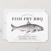 Minimaler Fisch FrY Party individuelle Einladung (Vorderseite)