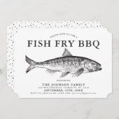 Minimaler Fisch FrY Party individuelle Einladung (Vorne/Hinten)