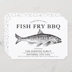 Minimaler Fisch FrY Party individuelle Einladung