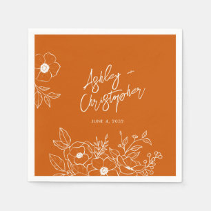 Minimaler floraler Botanischer Orangensaftcocktail Serviette