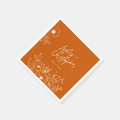 Minimaler floraler Botanischer Orangensaftcocktail Serviette (Ecke)