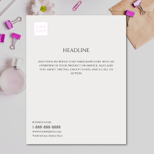 Minimaler Flyer für das graue Business-Marketing