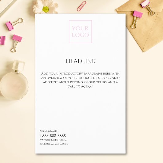 Minimaler Flyer für das White Business-Marketing m