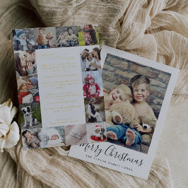 Minimaler Foil Was für ein Jahr Foto Collage Weihn Folien Feiertagskarte