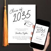 Minimaler Foto Abschluss schwarz und weiß Einladung