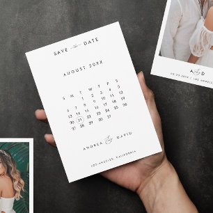 Minimaler Foto-Ampersand-Monogramm-Kalender-Hochze Save The Date
