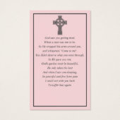 Minimaler Foto Beerdigung keltischer Gebetskarte R (Rückseite)