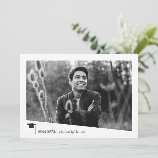 Minimaler Foto gestufter Winkelrahmen Einladung (Stehend Vorderseite)