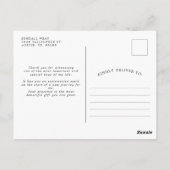 Minimaler Foto Highlight | Graduate Vielen Dank Postkarte (Rückseite)