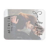 Minimaler Foto Hochzeit Speichern Sie das Datum Po Magnet (Horizontal)