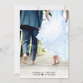 Minimaler Foto Hochzeitsempfang Save The Date (Rückseite)
