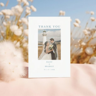 Minimaler Foto Hochzeitsnachricht Flat Danke Karte