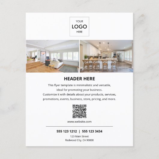 Minimaler Foto QR Code Business Flyer (Vorne)